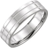14k White Gold 6mm Flat Comfort-Fit Milgrain Band, Size 9