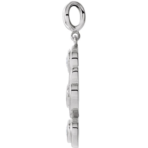 14k White Gold 1/2 CTW Diamond 3-Stone Pendant