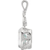 14k White Gold Aquamarine & .01 CTW Diamond Pendant