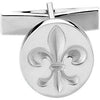 Metal Fashion Fleur De Lis Cufflink in 14K White Gold