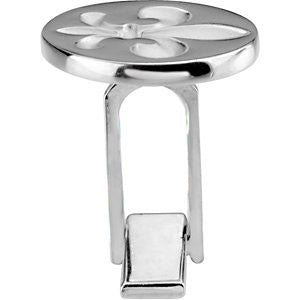 14k White Gold Fleur De Lis Cuff Link