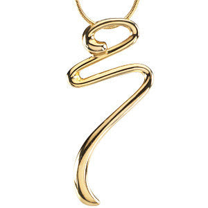14k Yellow Gold 1x17.75mm Metal Fashion Pendant