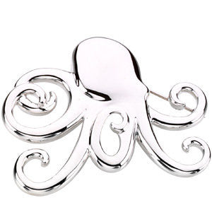 Octopus Brooch in Sterling Silver