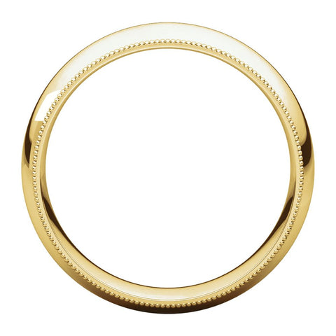 14k Yellow Gold 6mm Milgrain Comfort Fit Band, Size 12