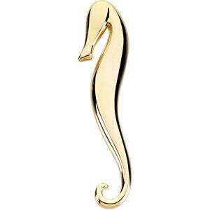 Sea Horse Brooch / Pendant in 14k Yellow Gold