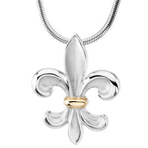 Sterling Silver & 14k Yellow Gold Fleur-de-lis Pendant