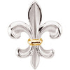 Sterling Silver & 14k Yellow Gold Fleur-de-lis Pendant