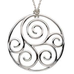 Sterling Silver Filigree Scroll Metal Pendant