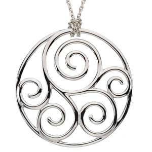 Scroll Fashion Pendant in Sterling Silver