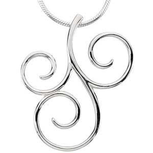 14k Yellow Gold Scroll Fashion Pendant