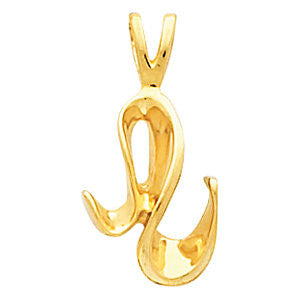 14k White Gold Freeform Pendant