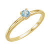 14k Yellow Gold Aquamarine "March" Kid's Birthstone Ring, Size 3