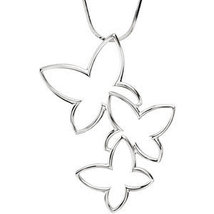 Butterfly Metal Fashion Pendant in Sterling Silver