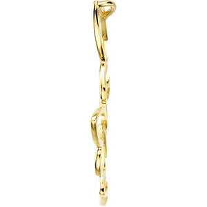 14k Yellow Gold Fashion Butterfly Pendant