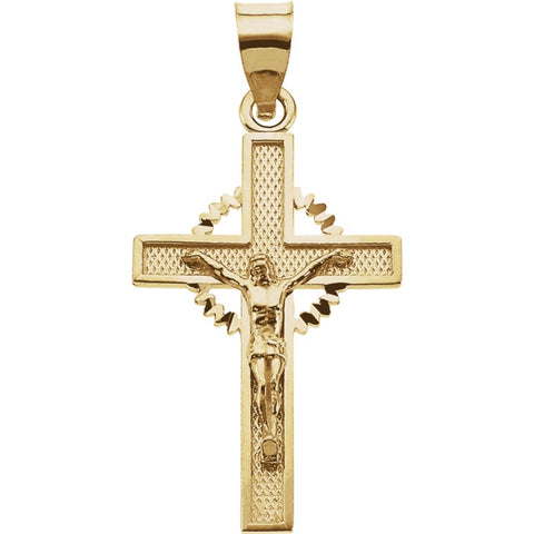 14k Yellow Gold 24.5x15.5mm Crucifix Pendant
