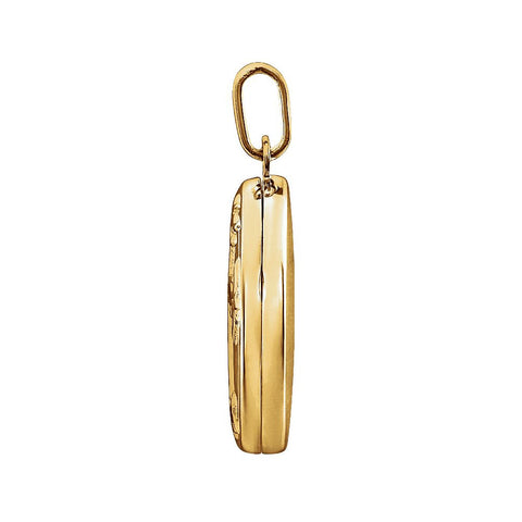 14k Yellow Gold Oval Cross Locket