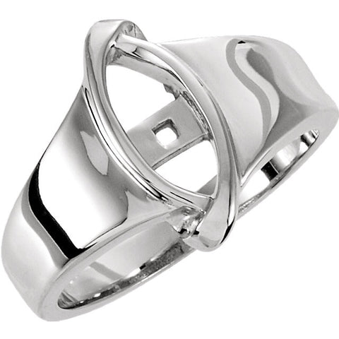 14k White Gold Peg Engagement Base, Size 6