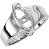 14k White Gold Peg Engagement Ring Base, Size 6