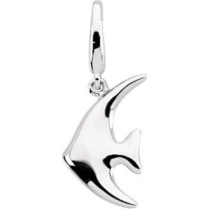 14k White Gold Angel Fish Charm