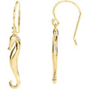 14k Yellow Gold Seahorse Earrings