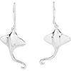Pair of 25.00 mm Stingray Earrings in Sterling Silver