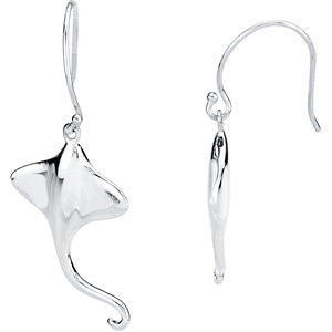 Sterling Silver 25mm Stingray Earrings