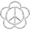 Peace Sign Pendant in 14K White Gold