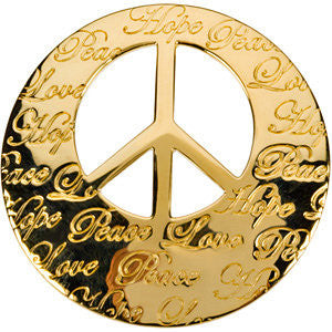 Hope, Life, Peace, Love Engraved Pendant in 14K Yellow Gold