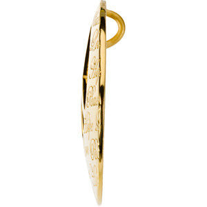 14k Yellow Gold Hope, Life, Peace, Love Engraved Pendant