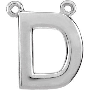 Sterling Silver Letter "D" Block Initial Necklace Center