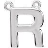 Sterling Silver Letter R Block Initial Pendant