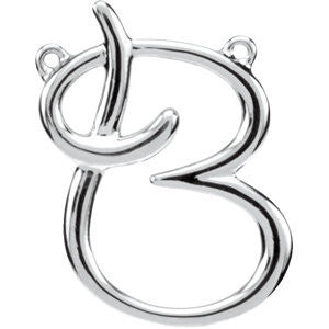 Sterling Silver "B" Script Initial