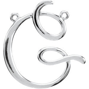 14k White Gold "G" Script Initial