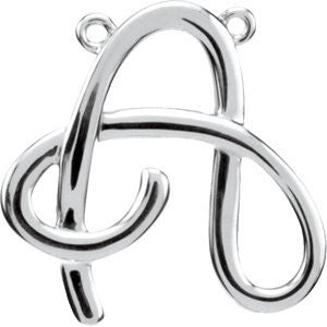 14k White Gold "A" Script Initial