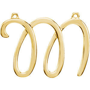 14k Yellow Gold "M" Script Initial