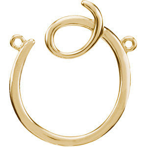 14k Yellow Gold "O" Script Initial
