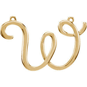 14k Yellow Gold "W" Script Initial
