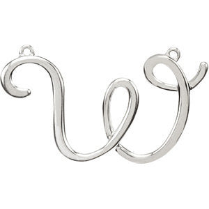 14k White Gold "W" Script Initial