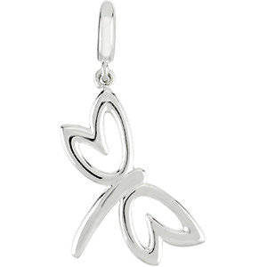 14k White Gold Petite Dragonfly Charm