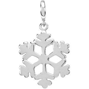 14k White Gold Petite Snowflake Charm