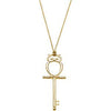 Fashion Key Pendant With An Owl in 14K Yellow Gold