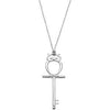 Fashion Key Pendant With An Owl in Sterling Silver