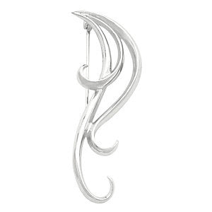 14k White Gold 19x46mm Brooch