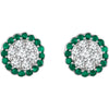 14k White Gold Emerald & 5/8 CTW Diamond Earrings