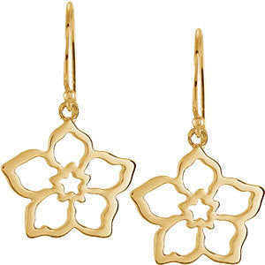 14k Yellow Gold Forget Me Not Earring Mounting