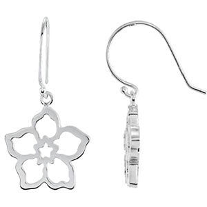 14k White Gold Forget Me Not Earring Mounting