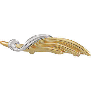 14k White/Yellow Gold Two Tone Fashion Brooch