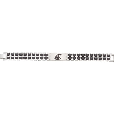 Stainless Steel Washington State Cougars Logo 8.5" Bracelet