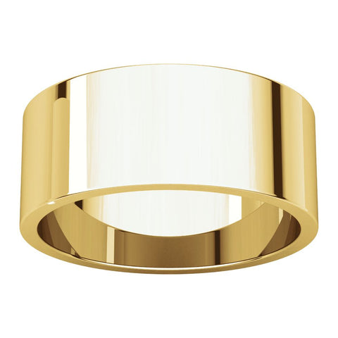 14k Yellow Gold 8mm Flat Band, Size 9.5
