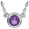 Round Bezel Necklace Center in Sterling Silver ( 18.00-Inch )